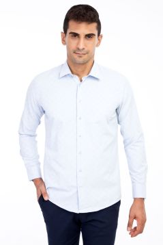 Long Sleeve Patterned Slim Fit Shirt