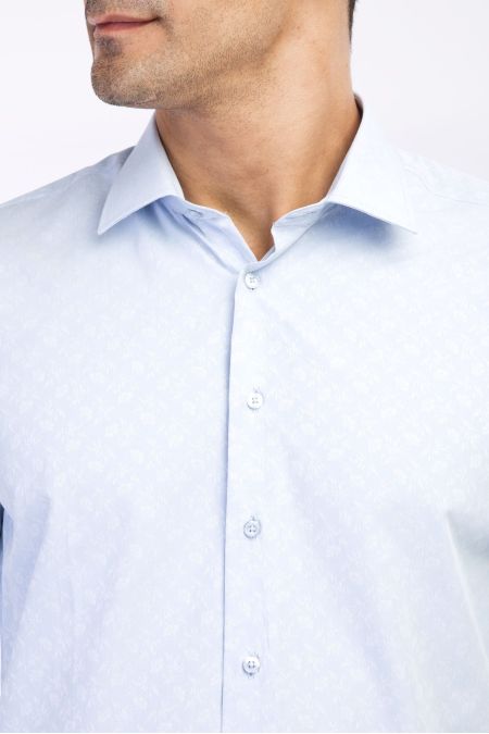 Long Sleeve Patterned Slim Fit Shirt