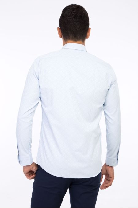 Long Sleeve Patterned Slim Fit Shirt