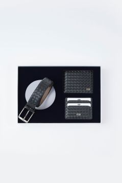 Botega Pattern Belt - Wallet - Card Holder Set