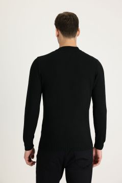 Bateau Neck Regular Fit Cotton Knit Sweater