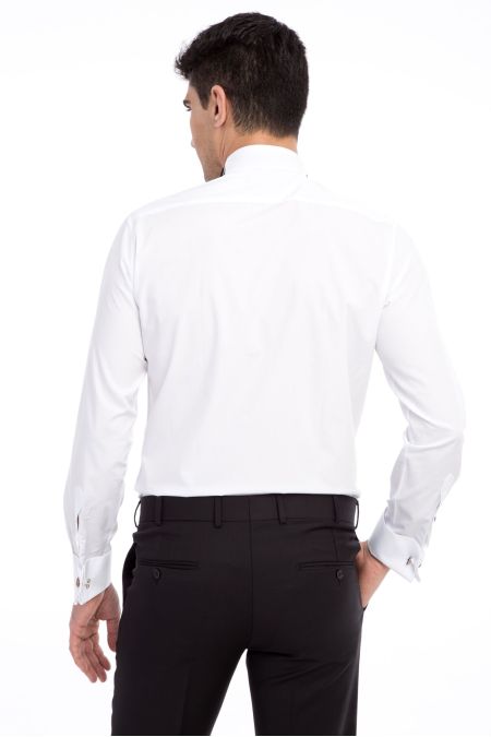 Wing Collar Slim Fit Bamboo Shirt