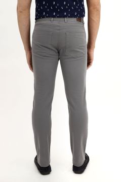 Slim-Fit Elastische Canvas-/Chinohose