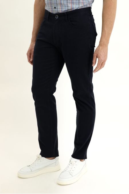 Slim-Fit Elastische Canvas-/Chinohose