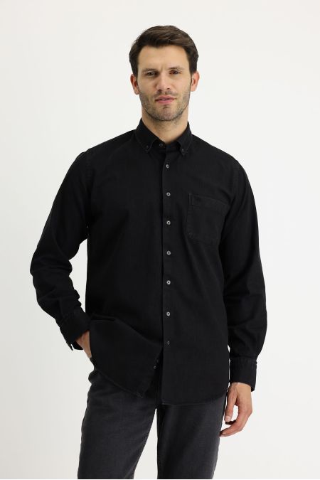 Long Sleeve Regular Fit Denim Cotton Shirt