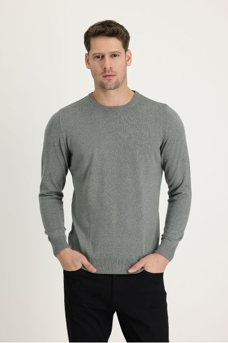 Crew Neck Regular Fit Knit Sweater