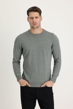 Crew Neck Regular Fit Knit Sweater