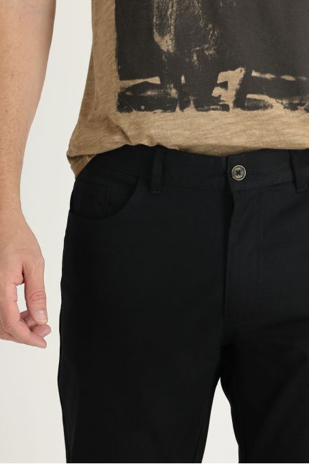 Slim-Fit Elastische Canvas-/Chinohose