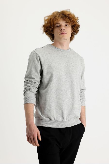 Rundhals Baumwoll-Sweatshirt