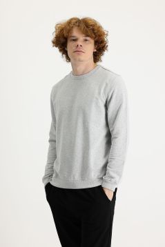 Rundhals Baumwoll-Sweatshirt