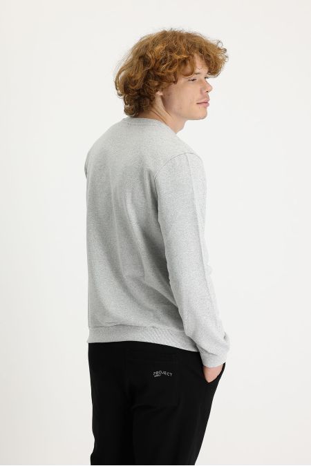 Rundhals Baumwoll-Sweatshirt