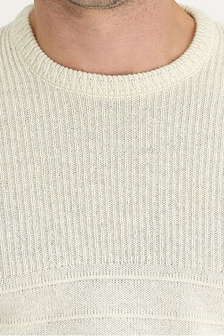 Rundhals-Slim-Fit-Gemusterter Strickpullover