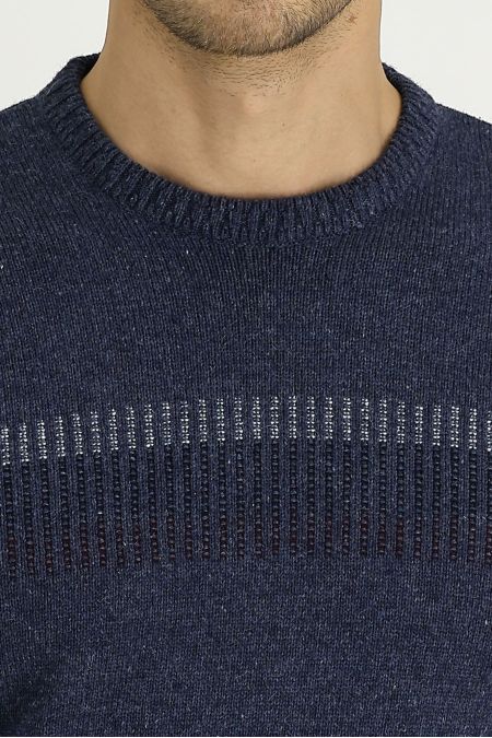 Crew Neck Patterned Wool Regular Fit Jumper