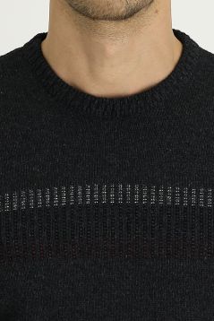 Crew Neck Patterned Wool Regular Fit Jumper