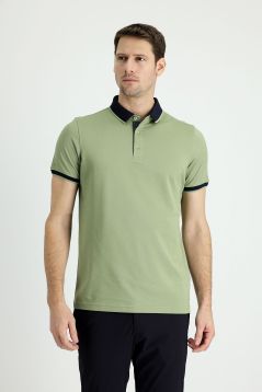 T-Shirt mit Polokragen, Regular Fit