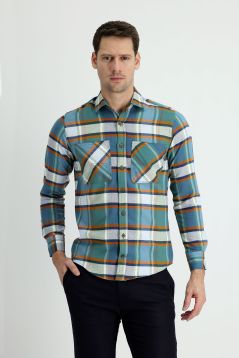 Long Sleeve Plaid Flannel Shirt