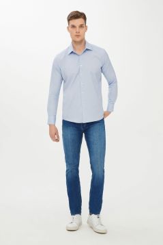 Long Sleeve Slim Fit Patterned Shirt