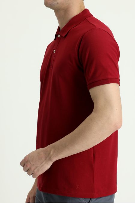 Slim-Fit Besticktes Baumwoll-Polo-Kragen T-Shirt