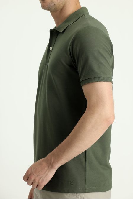 Slim-Fit Besticktes Baumwoll-Polo-Kragen T-Shirt