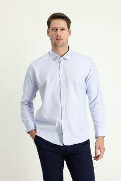 Langarm-Oxford-Hemd, Slim Fit, Button-Down-Kragen