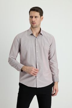 Long Sleeve Patterned Slim Fit Shirt