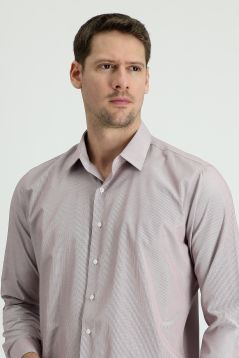 Long Sleeve Patterned Slim Fit Shirt