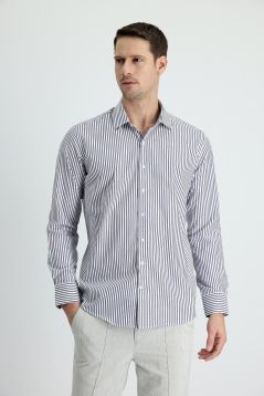 Long Sleeve Striped Slim Fit Shirt