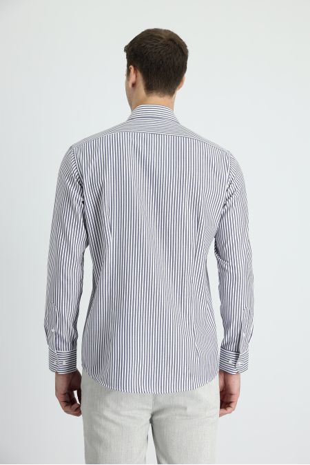 Long Sleeve Striped Slim Fit Shirt