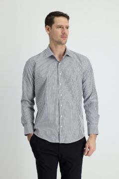 Long Sleeve Patterned Slim Fit Shirt