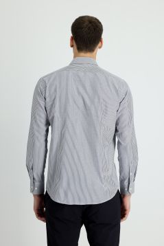 Long Sleeve Patterned Slim Fit Shirt