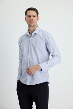 Long Sleeve Patterned Slim Fit Shirt