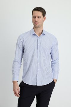 Long Sleeve Patterned Slim Fit Shirt