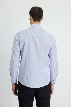 Long Sleeve Patterned Slim Fit Shirt