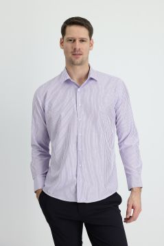 Long Sleeve Patterned Slim Fit Shirt