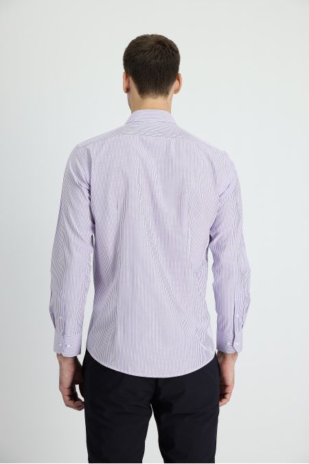 Long Sleeve Patterned Slim Fit Shirt