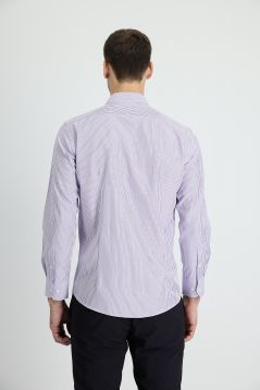 Long Sleeve Patterned Slim Fit Shirt