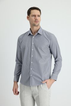 Long Sleeve Patterned Slim Fit Shirt