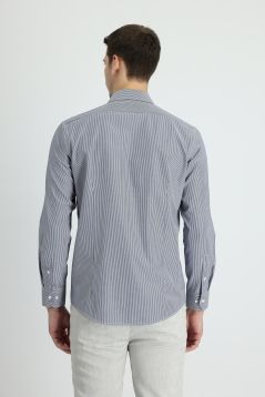 Long Sleeve Patterned Slim Fit Shirt