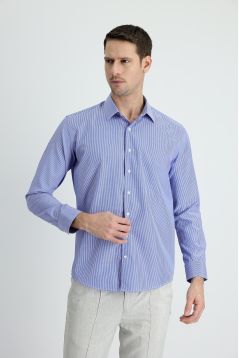 Long Sleeve Patterned Slim Fit Shirt