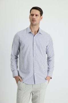 Long Sleeve Striped Slim Fit Shirt