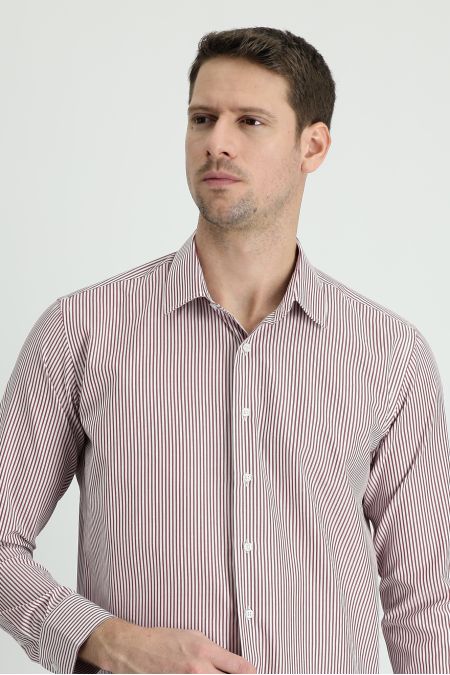 Long Sleeve Patterned Slim Fit Shirt