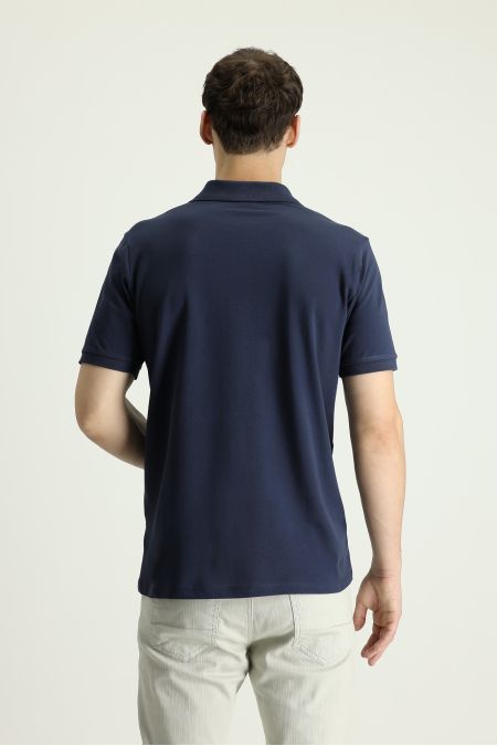 Polo Neck Regular Fit Embroidered T-Shirt