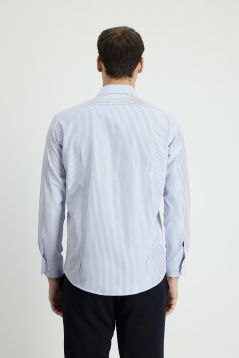 Long Sleeve Patterned Slim Fit Shirt