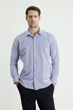 Long Sleeve Patterned Slim Fit Shirt