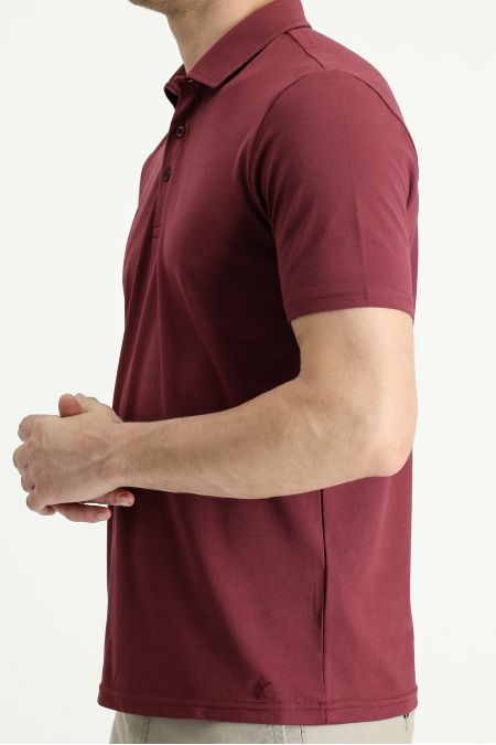 Polo Neck Regular Fit Embroidered T-Shirt