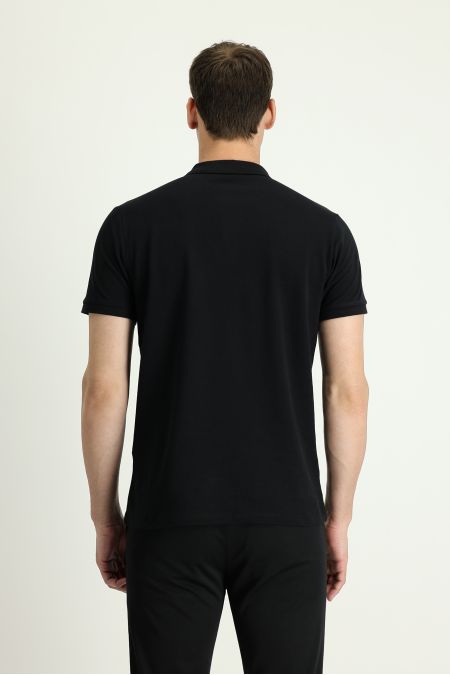 Polo Neck Slim Fit Embroidered T-shirt