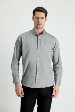 Langarm-Oxford-Hemd, Slim Fit, Button-Down-Kragen