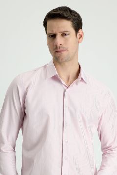 Long Sleeve Patterned Slim Fit Shirt