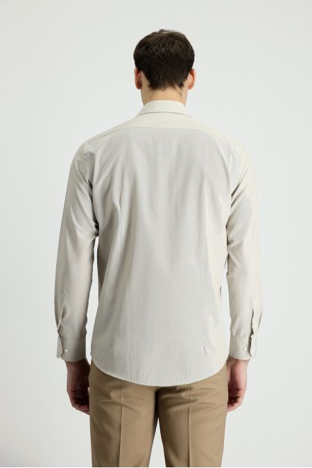 Long Sleeve Patterned Slim Fit Shirt