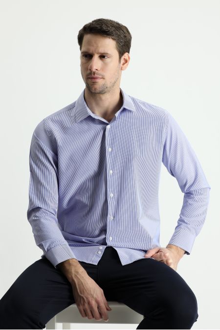 Long Sleeve Patterned Slim Fit Shirt